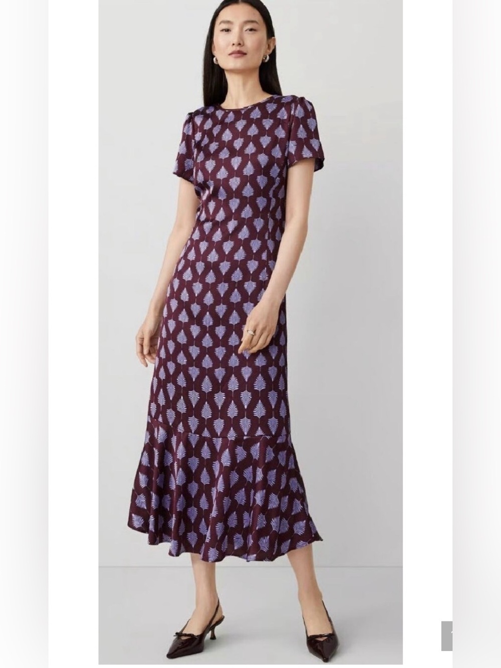 NWT Ann Taylor Fern Flounce Shift Dress | Mauve Rose | Size 12